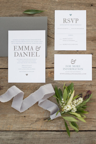 Wedding Invitations with Grey and Blue