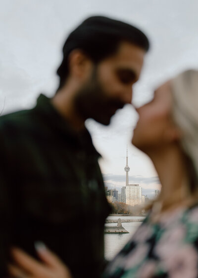 Toronto engagement session couple photography in Toronto CN Tower view