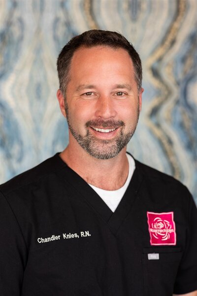 Headshot of Chandler Knies, RN, CEN, at his office in Canon City, CO
