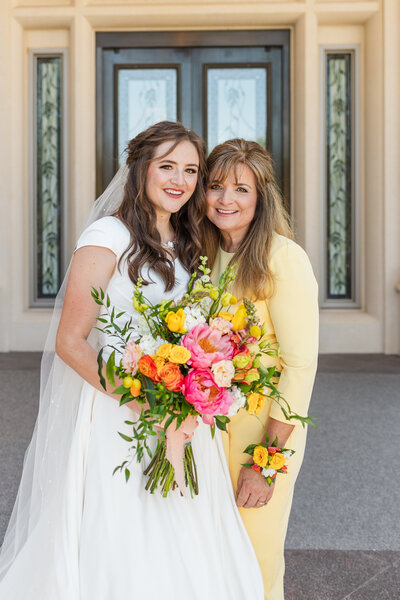 bride and mom lds temple wedding