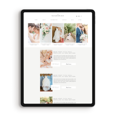 Showit Experience Page Templates for Photographers