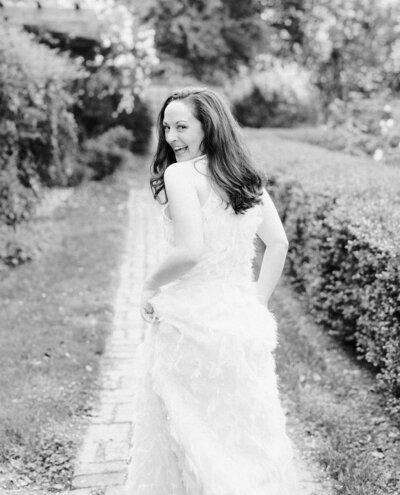 Black and white photo of Washington DC wedding photographer, Katie Annie Photography