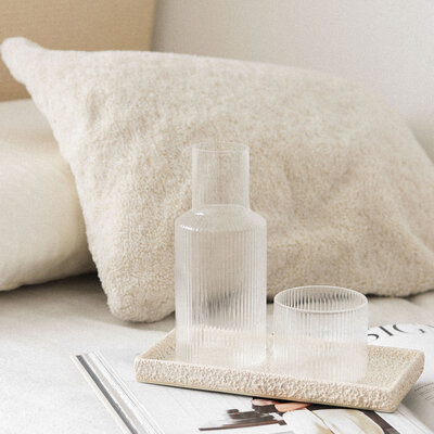 Decanter Setting with White Pillow-Cosmedic