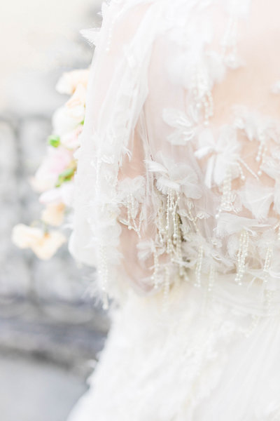 detailed picture of bride's dress