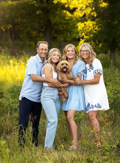 Outdoor Family Session with their Dog in Monticello MN