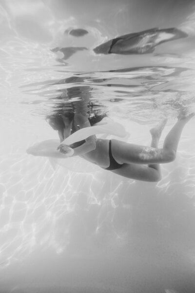 Underwater photoshoot in a pool