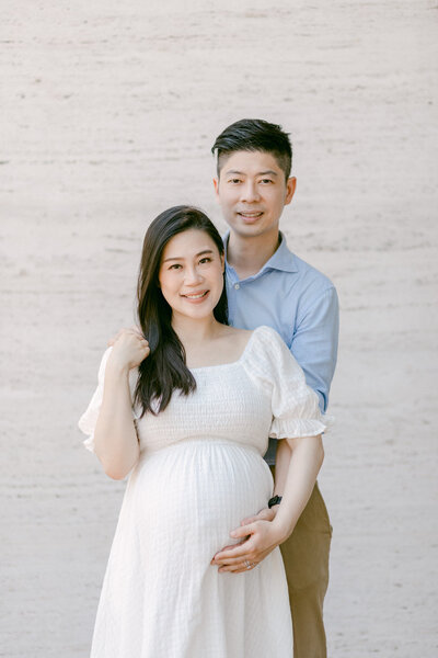 Husband and pregnant wife portrait