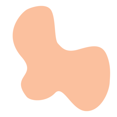peach colored blob used as an accent graphic