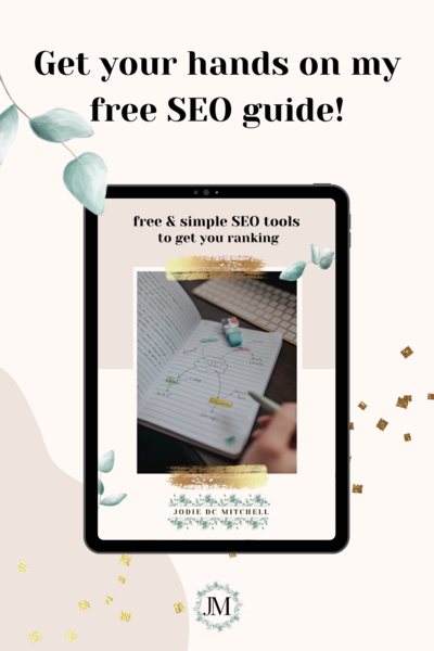 Get your hands on my Free SEO Guide, 'free and simple seo tools to get you ranking'