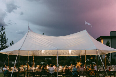 lightning over a party tent at a penticton private residence wedding