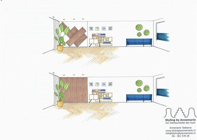 Perspectieftekening voor woning in Zuidhorn door Styling by Annemarie