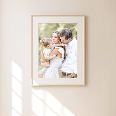 Tallahassee Family of three  printed out on fine art paper and framed