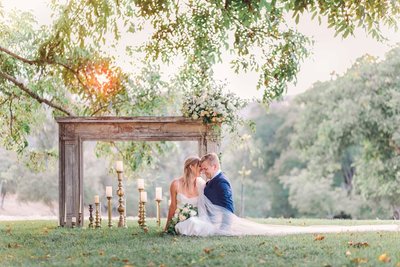 Wedding Photography, couple sitting under a tree together