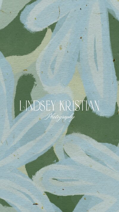 Moody Watercolors primary logo on a green textured background