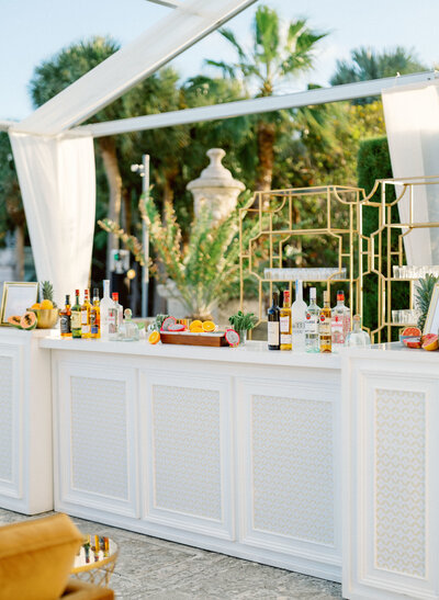 outdoor tropical bar at florida wedding