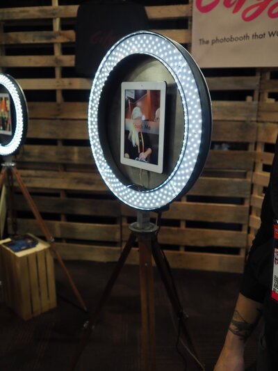 Luxury Portraits by Moving Mountains Photography in NC - Photo of a photo booth stand for a wedding.