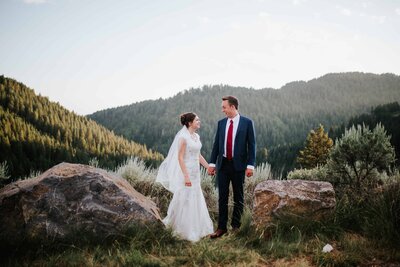 smoky mountain elopement picture bride and groom laughing