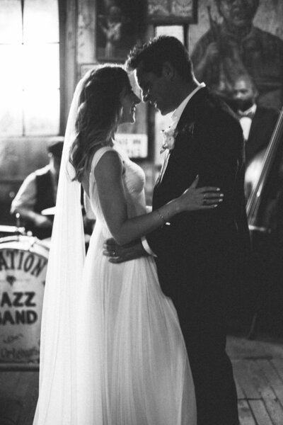 Black and white couple standing
