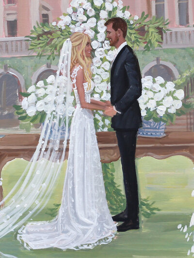 Live Wedding Painting by Ben Keys | Chanler and Ethan, Phelps Residence, Suwanee, Georgia, detail