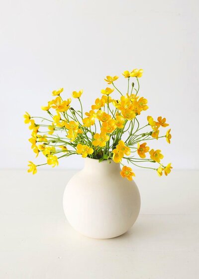 Artificial Buttercup Flowers in Yellow - 25"