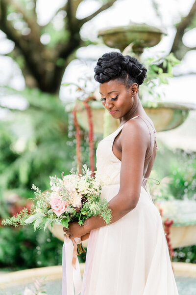 natural afro haired bride in orlando