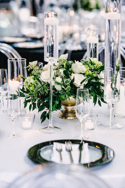 Full Service wedding planner designs with Prema Designs florist and Derks works photo black and white modern wedding