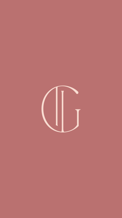 The Lovely Garland monogram logo on pink background