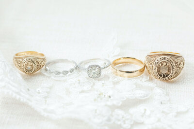 Wedding rings and Aggie rings