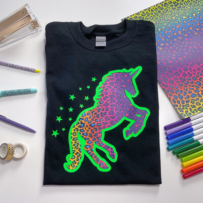 rainbow leopard print t-shirt using the printed patterns DIY Alex Youtube tutorials