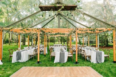 Photo of the Custom Pergola that you can rent for your event/wedding from Unique Melody Events & Design (New England Wedding and Event Planners)