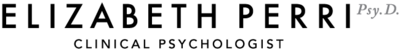 Logo that states Elizabeth Perri PsyD clinical psychologist