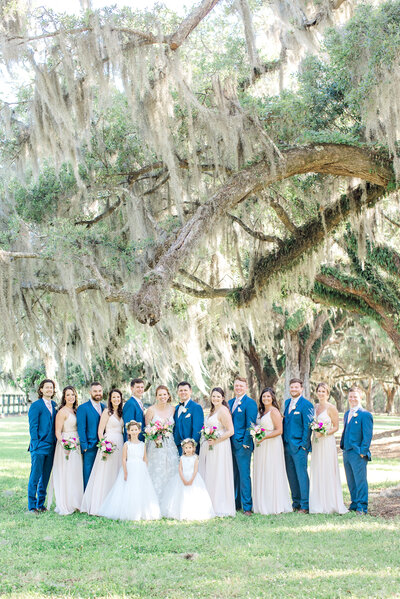 Wedding party at the Magnolia Plantation and Garden by Karen Schanely.