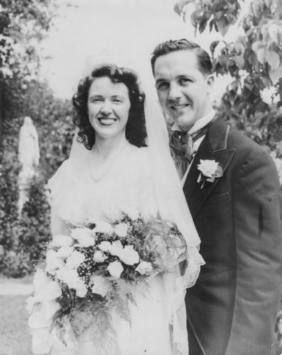 Kate's grandparents' old wedding photo