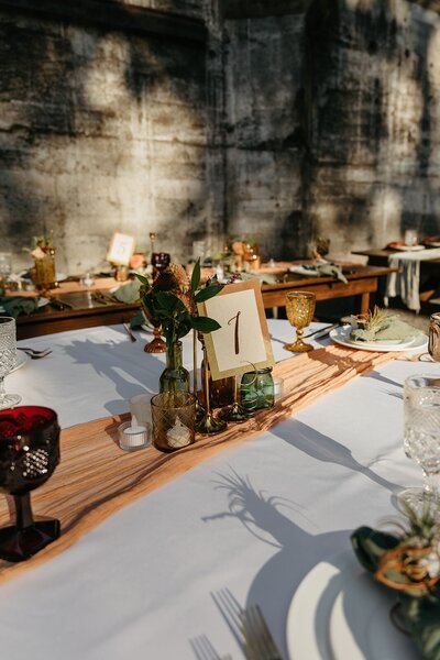Fall Organic Centerpiece Tablescape - Megan & Amber | Hood River Wedding  - LGBTQ Wedding