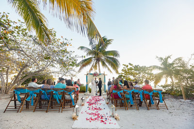 Guests Look on During Outdoor Tropical Wedding Ceremony in Key West Florida