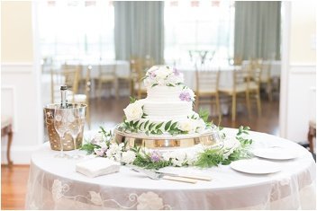 cake table before green valley country club wedding