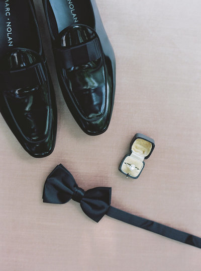Boston Groom's Wedding Details with rings and shoes