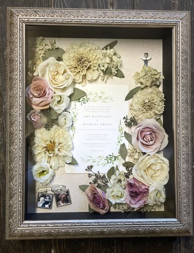 Leigh Florist Design Studio Audubon NJ Preserved Wedding Bouquets Shadow boxes