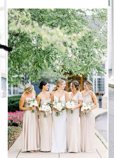 Unique white wedding centerpiece with flowers