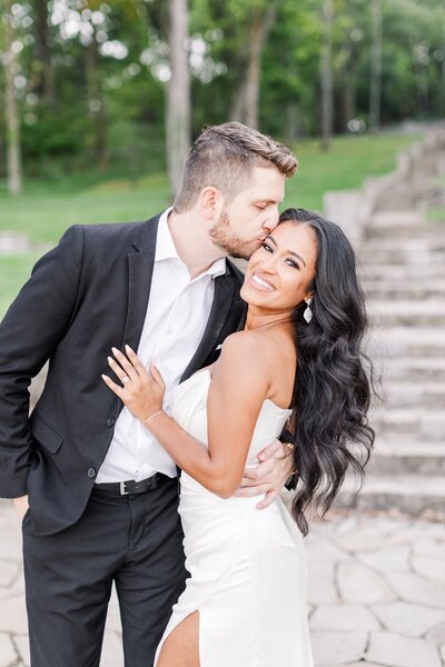 engaged couple at Percy Warner Steps in Nashville Tennessee