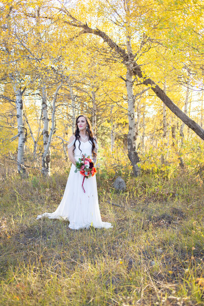 Seattle Wedding Photographer captures bride holding bridal bouquet after Washington wedding