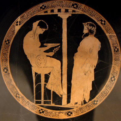 Ancient depiction of the oracle of delphi