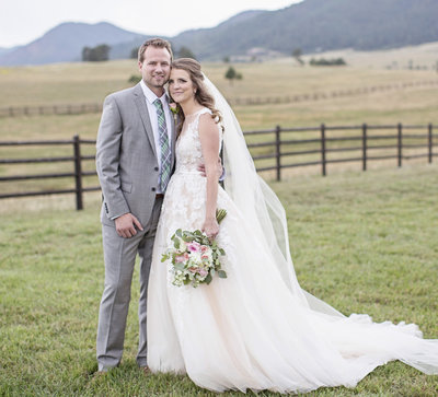 bride and groom in love Colorado  wedding photographer