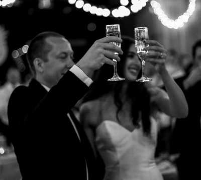 Couple toasts their guests at Spirit Pittsburgh wedding reception