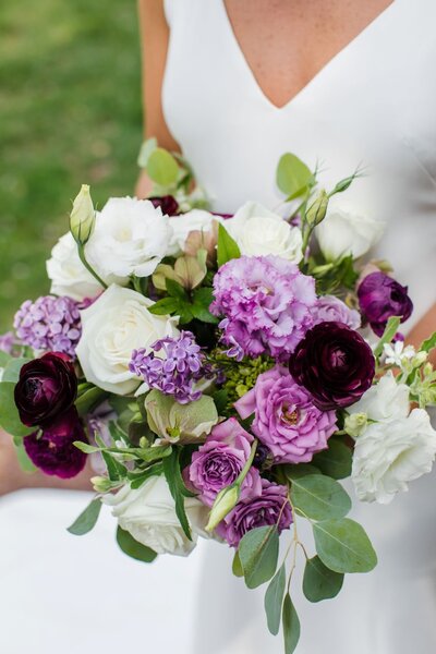 Leigh Florist Design Studio Audubon NJ Lavender and Plum Bridal Bouquet