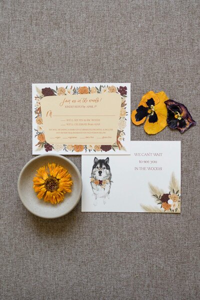 wedding invitations with pet portrait