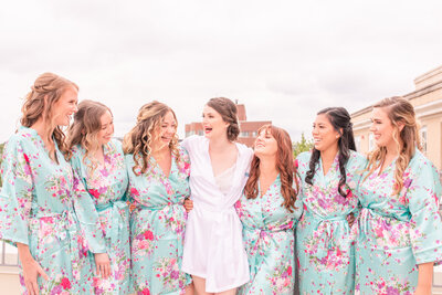 A bride and her bridesmaids before her wedding in Washington D.C. by Jennifer Marie Studios.
