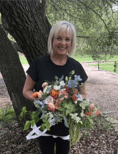 Cathy Fletcher Austin Luxury Event florist with Bouquet