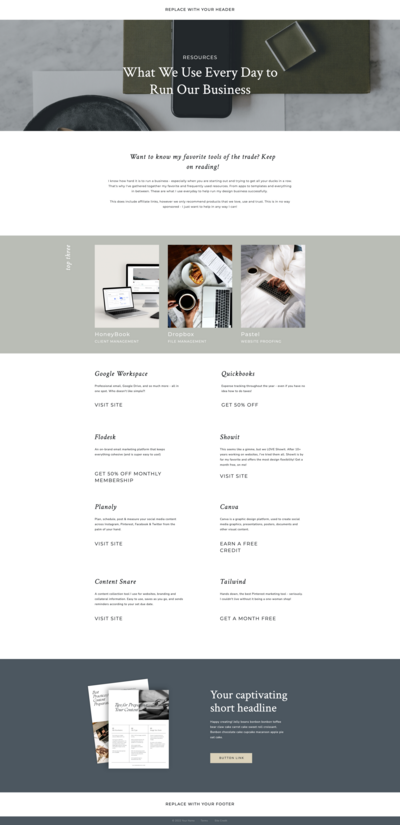 Universal Resources Showit Template by Salt and Spruce Co_Universal Tools - Template 2