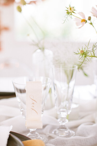 Elegant Scroll Place Card Table Setting